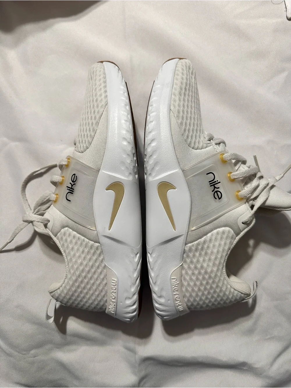 Nike White & Gold Running Sneakers